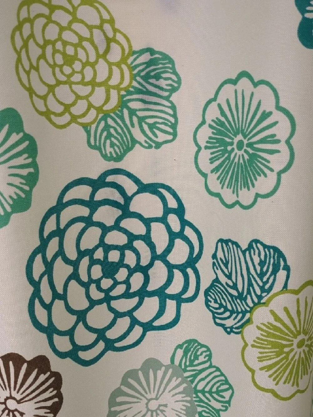 Wamsutta Shower Curtain with Teal, Lime & Brown Floral Print